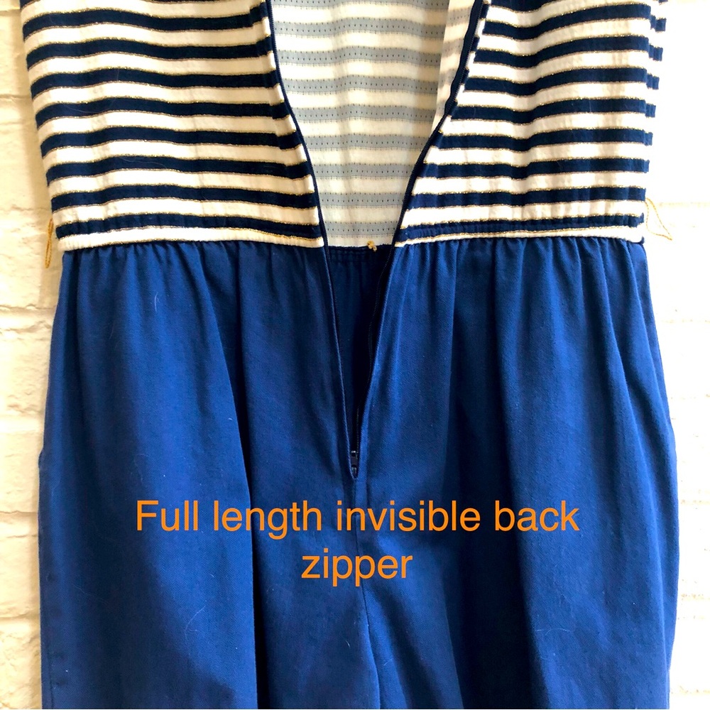 PETITE FOCUS Vintage Nautical Romperjacket combo Blue gold white 6P - Picture 12 of 16